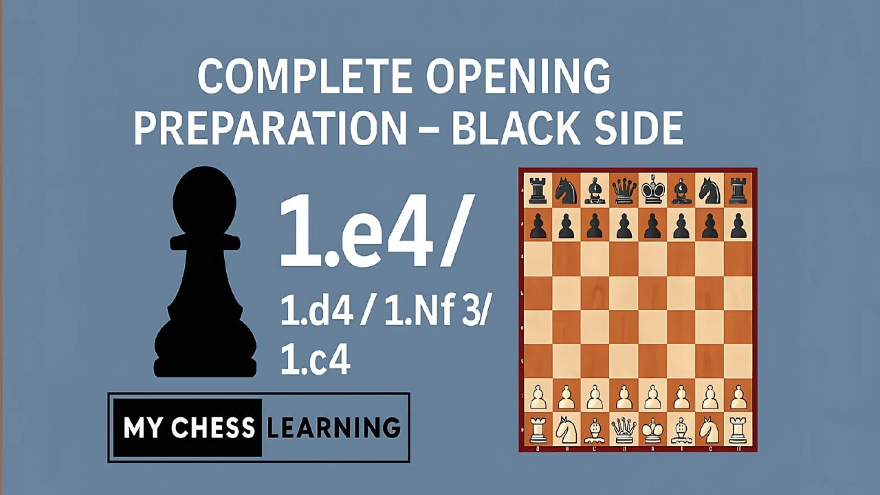Complete Opening Preparation – Black Side Againts 1.e4 / 1.d4 / 1.Nf3 / 1.c4